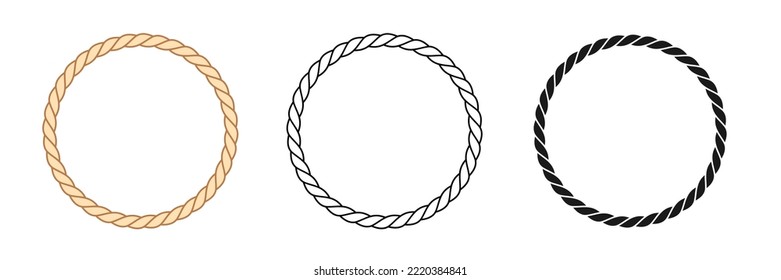 Circle Rope Pattern Frame Border Background Vector Illustration