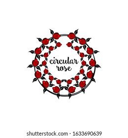 circle rose decoration nature vector logo design