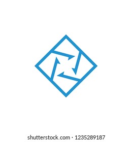 circle rotate arrows square logo vector
