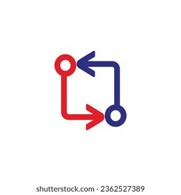 circle rotate colorful arrow square process symbol vector 