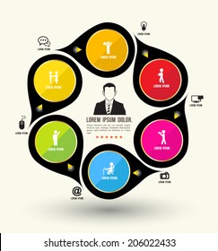 Circle rotate with icons template. Can use for business concept or advertising.