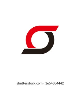 circle rotate letter o line simple design symbol logo vector