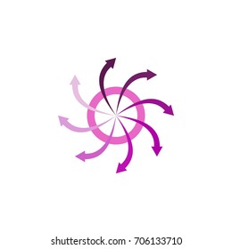 Circle with rotation arrow logo design vector