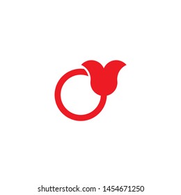 circle rotation flower ring geometric logo vector 