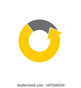 circle rotation geometric arrow motion symbol logo vector