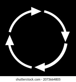 Circle Rotation Icon Vector. Circle arrow icon vector sign symbol for your project. Flat design style. Vector icon on black background