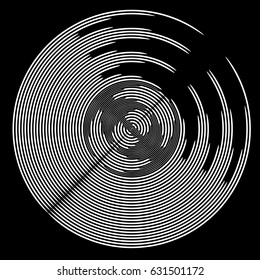 Circle rotation shape. Abstract geometric background. 