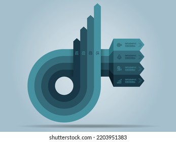 circle round arrow business infographic element presentation with icon 4 steps vector illustration background
