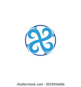 circle round arrows motion rinse water symbol vector