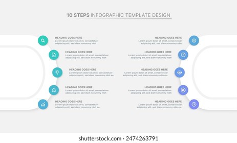 Diseño de Plantilla de Infografía de Negocios Circle Round con 10 Opciones