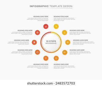 Circle Round Business Infographic Template Design with 10 Options