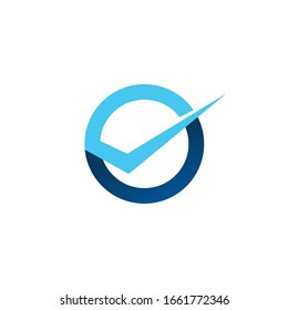 circle round check logo vector icon badges illustration	