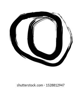 Circle round design element, isolated on white, gungy slyle symbol , vector illustration