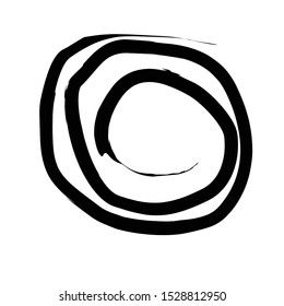 Circle round design element, isolated on white, gungy slyle symbol , vector illustration