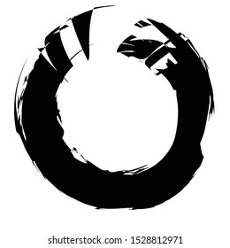 Circle round design element, isolated on white, gungy slyle symbol , vector illustration