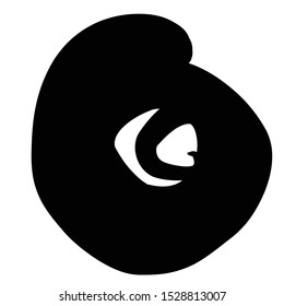 Circle round design element, isolated on white, gungy slyle symbol , vector illustration