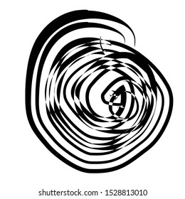 Circle round design element, isolated on white, gungy slyle symbol , vector illustration
