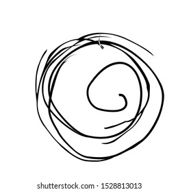 Circle round design element, isolated on white, gungy slyle symbol , vector illustration