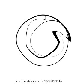 Circle round design element, isolated on white, gungy slyle symbol , vector illustration