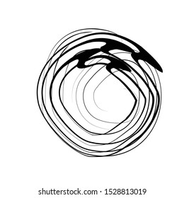Circle round design element, isolated on white, gungy slyle symbol , vector illustration