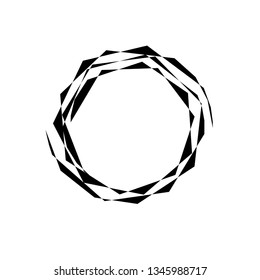 Circle round design element template black isolated on white magic circle spiral effect vector icon symbol background