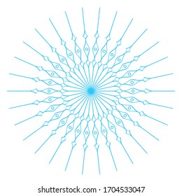 Circle round design element, vector round light blue, isolated on white