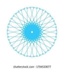 Circle round design element, vector round light blue, isolated on white