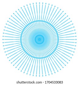 Circle round design element, vector round light blue, isolated on white