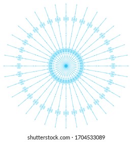 Circle round design element, vector round light blue, isolated on white