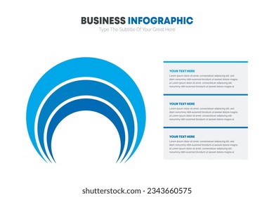 Rundkreisen geteilt in 3 Teile Pfeile Musterdiagramm Diagramm Grafik Darstellung 3d Hochglanz Business Infografik Vektorgrafik