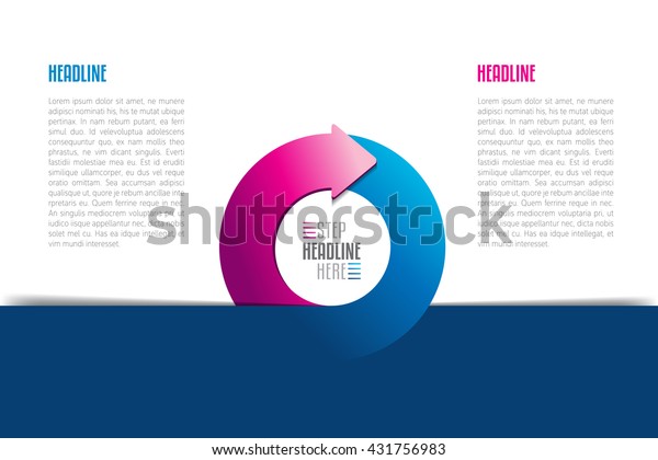 Circle, round divided in two
arrows infographic. Template, scheme, diagram, chart, graph,
presentation. 