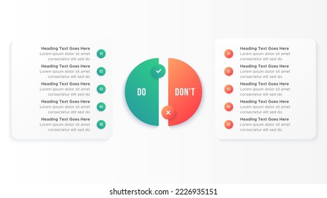 Circle Round Dos and Don'ts, Pros and Cons, VS, Versus Comparison Infographic Design Template