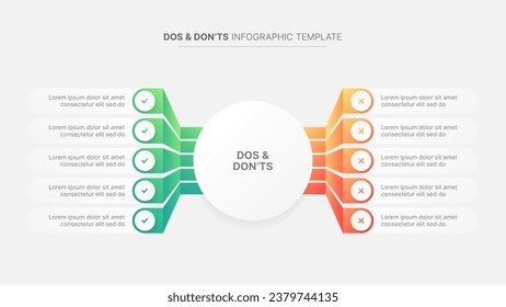 Circle Round Dos and Don'ts, Pros and Cons, VS, Versus Comparison Infographic Design Template