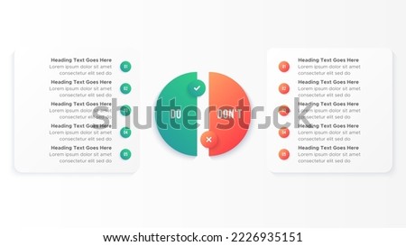 Circle Round Dos and Don'ts, Pros and Cons, VS, Versus Comparison Infographic Design Template