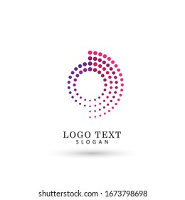 Circle & Round Dotted Logo. Symbol & Icon Vector Template.