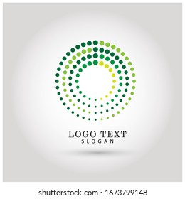 Circle & Round Dotted Logo. Symbol & Icon Vector Template.