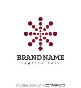 Logo Dotado Circle Round. Plantilla de vectores de iconos de símbolos.