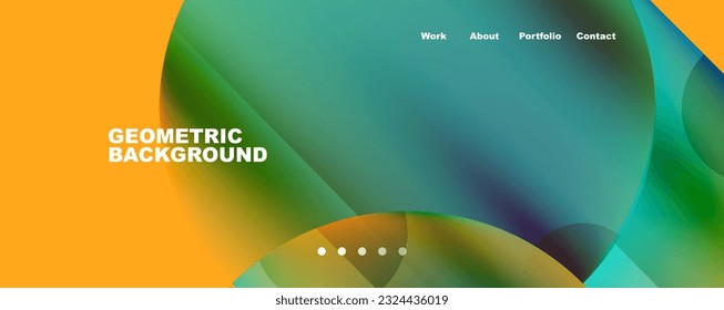 Circle, round elements and lines geometric abstract background. Vector Illustration For Wallpaper, Banner, Background, Card, Book Illustration, landing page