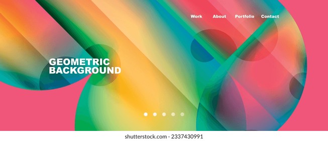 Circle, round elements and lines geometric abstract background. Vector Illustration For Wallpaper, Banner, Background, Card, Book Illustration, landing page