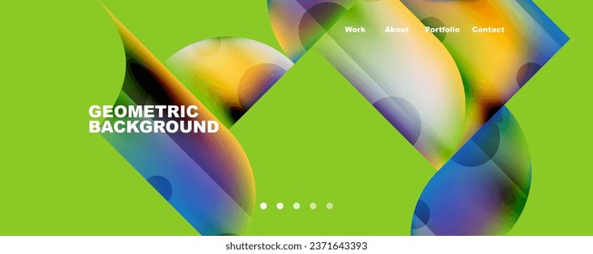 Circle, round elements and lines geometric abstract background. Vector Illustration For Wallpaper, Banner, Background, Card, Book Illustration, landing page