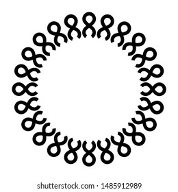 circle round frame black isolated on white button template empty blank design element vector symbol sign