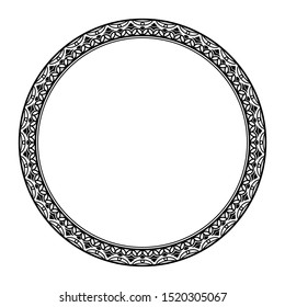 circle or round frame, classic or retro style frame art with solid black, vintage frame with isolated white background.