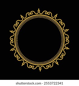 Circle round frame vintage flourish vector
