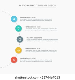 Circle Round Infographic Design Template with five Options