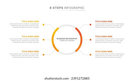 Circle Round Infographic Design Template with Six Options