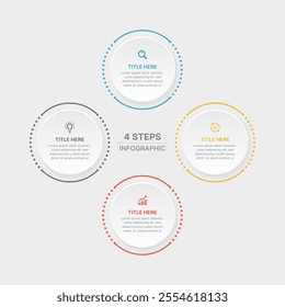 Circle Round Infographic Design Template with 4 Options