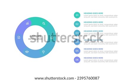 Circle Round Infographic Design Template with Six Options