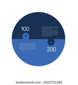 Diagrama de plantilla de dos pasos del rompecabezas infográfico circular