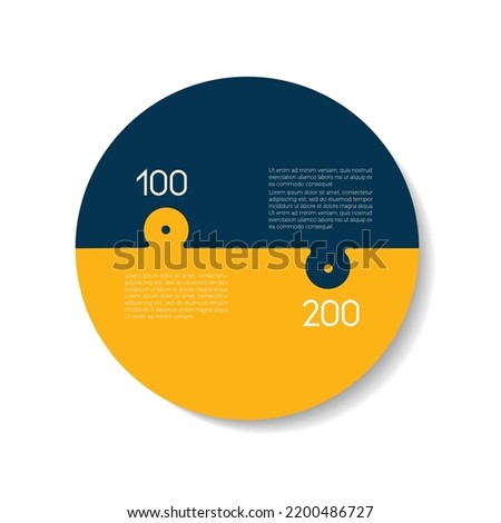 Circle round infographic puzzle two step chart template diagram