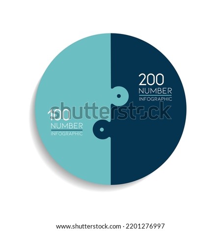 Circle round infographic puzzle two step chart template diagram
